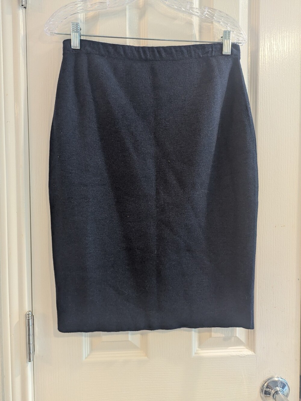 D.Exterior Textured Cashmere Pencil Skirt